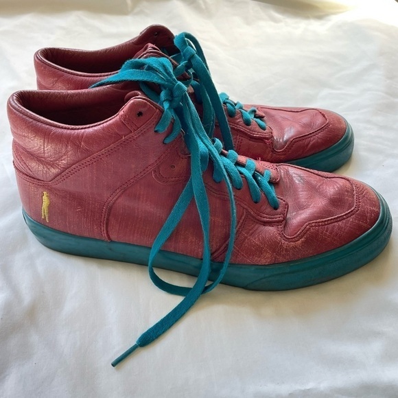 Alife x Barney’s New York Leather High Top Sneakers‎ in Red Blue Size 9.5 - Picture 2 of 9